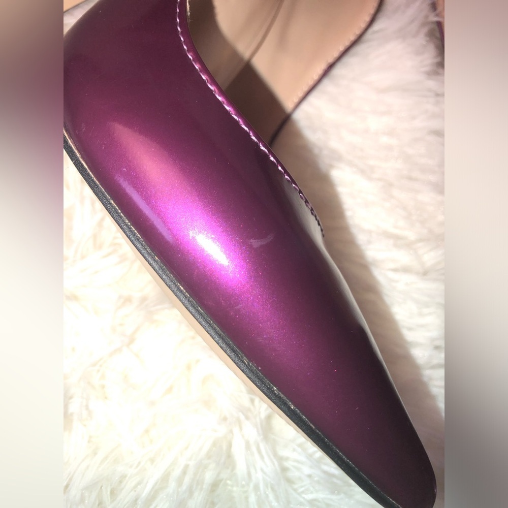 FSJ Metallic Plum Pointed-Toe Stiletto Heels - Women's - Picture 9 of 15